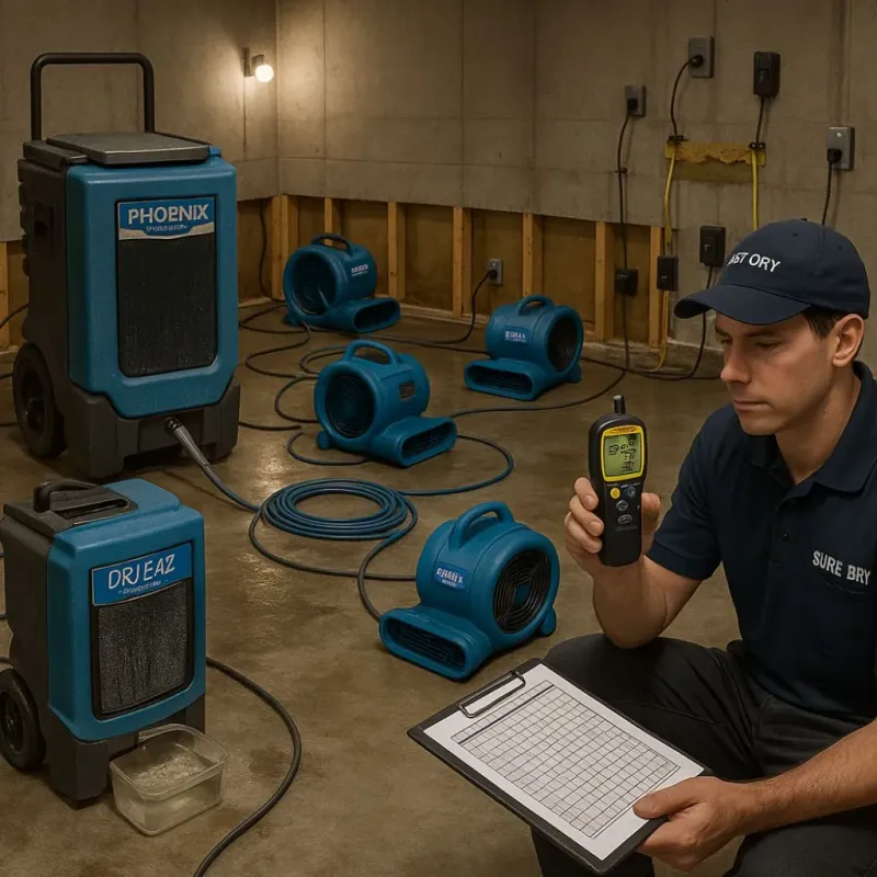 Structural Drying and Dehumidification process in North Madison, OH
